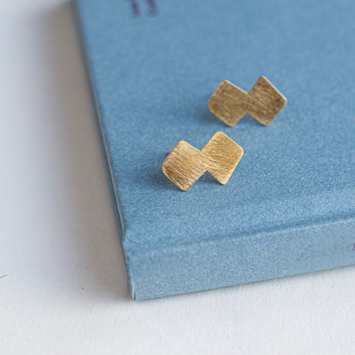 Jeanne - carreaux flat - earstuds