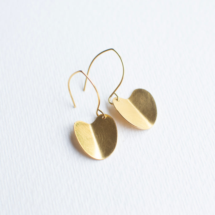 SALE26 - Happy Things - folded heart earhooks