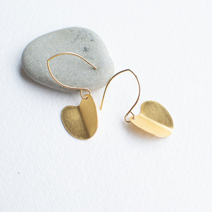 SALE26 - Happy Things - folded heart earhooks